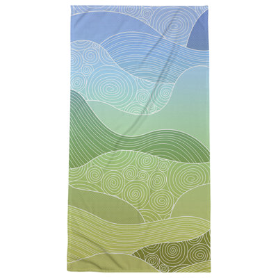 Serviette de plage à vagues dessiné à la main Classic