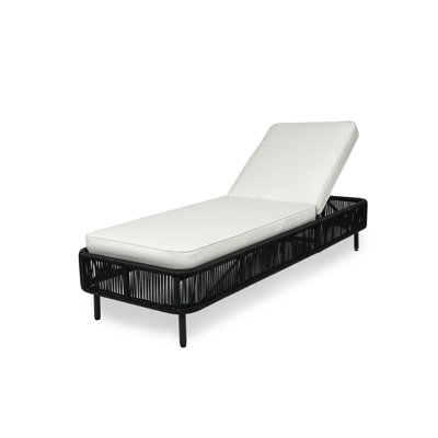 Chaise longue d'extérieur avec coussin et 5 dossiers réglables