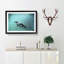 Solo Swimming Penguin in Abstract - Picture Frame Painting Print-55726471-55726475