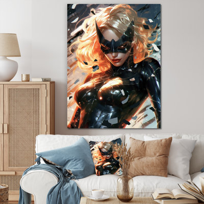 Portrait de femme super-héros sur toile