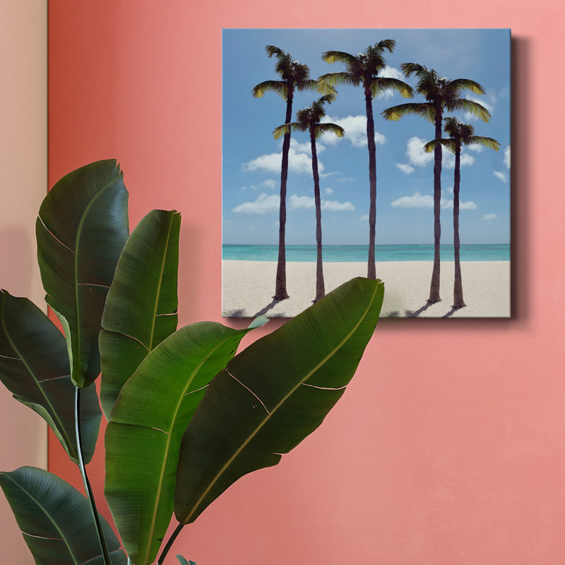 «Island Palms», reproduction d'art sur toile tendue, H 16 po x l 16 po x P 1 po