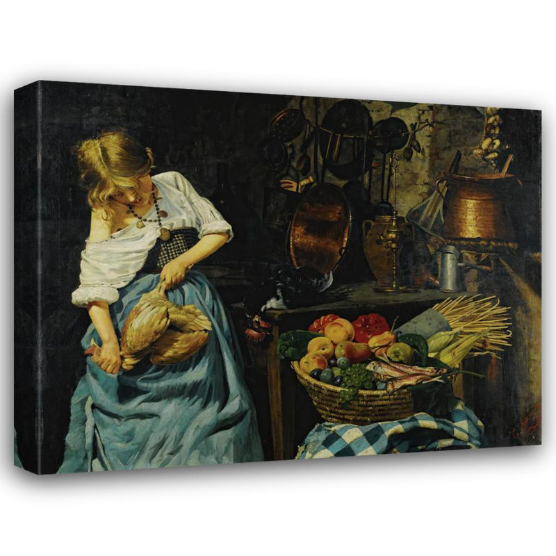 "Préparer le repas" par Emanuele Serrano - Toile tendue avec châssis, H 24 po x l 17 po