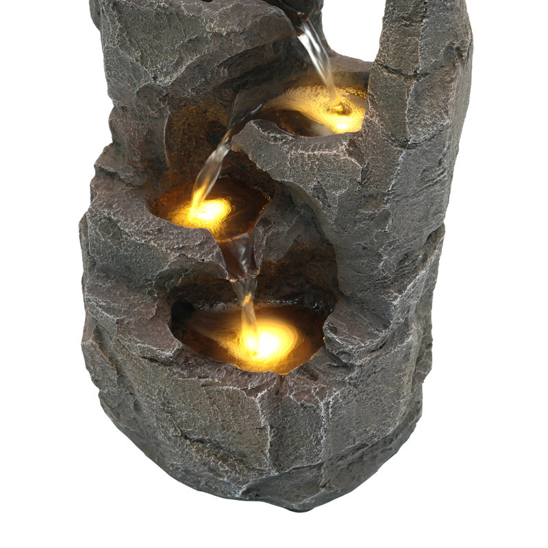 Outdoor Fountain with Lights