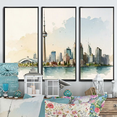 Toronto Skyline II - 3 pièces sur toile