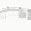 Bureau en L au design minimaliste, finition brune