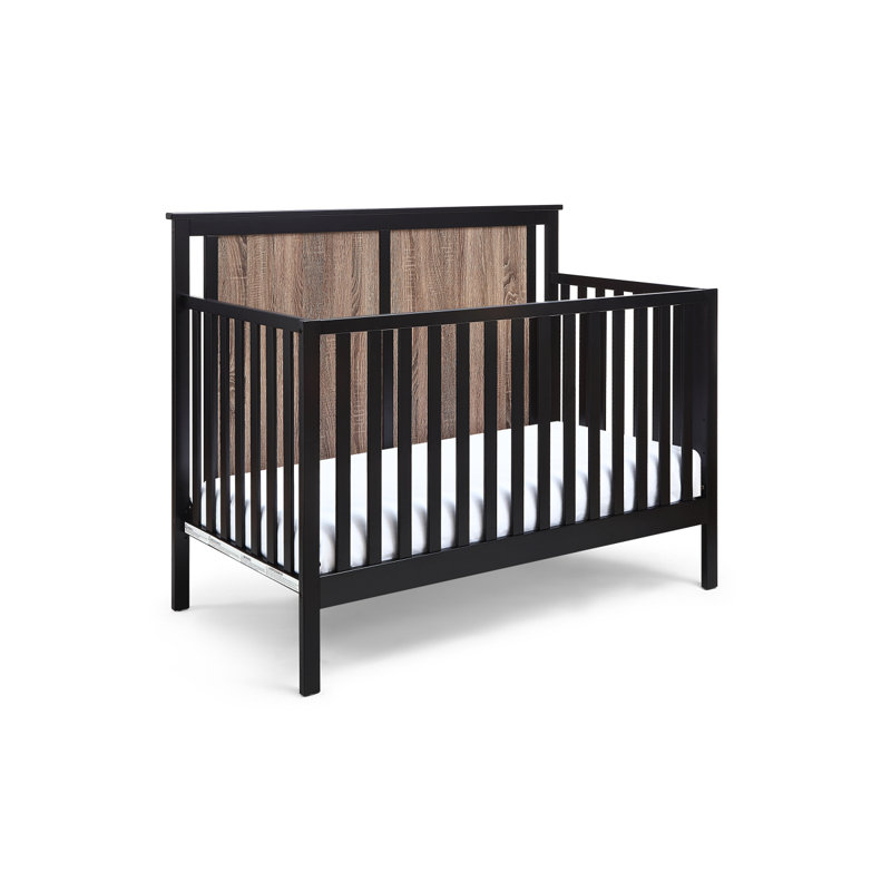 Lit de bébé convertible 4-en-1 Connelly, Noir / brun