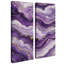 Ensemble de 2 impressions encadrées sur toile, motif abstrait marbre agate or violet – 81 x 30 x 5 cm-134804125-134804126