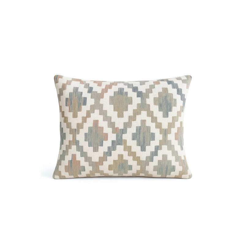 Natural Beige Terra Diamond Indoor Outdoor Pillow 24x24, Red, Square 24", Polyester