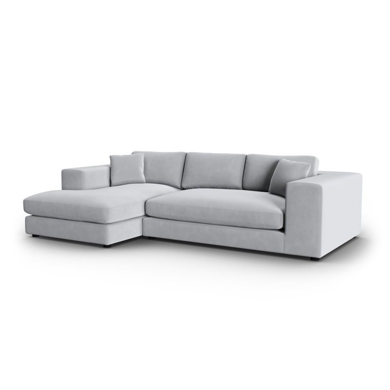 Micadoni Upholstered Corner Sofa, Left Hand Facing, Silver