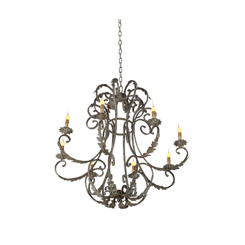 Lustre empire de style bougie à 8 lumières Florance, Haute mer, 120 V