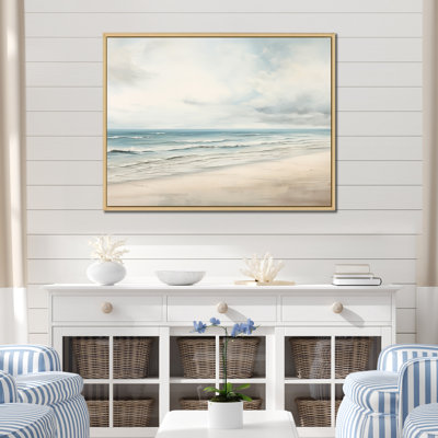 «Soft Color Beach Horizon II», reproduction d'art sur toile plage et océan
