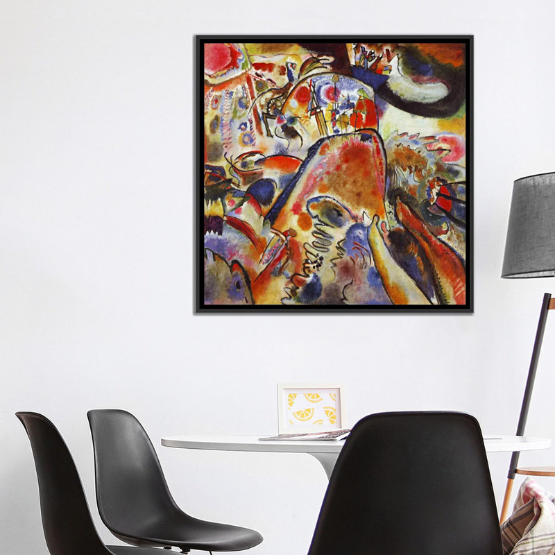 « small plaisirs » par wassily kandinsky,, reproduction d’art sur toile, H 37 po x l 37 po x p 1,5 po, Toile avec cadre noir