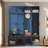 Farmhouse Hall Tree With 4 Hidden Hanging Hooks, 8 Doors, Seating Bench And Shoe Cabinet-664651777
