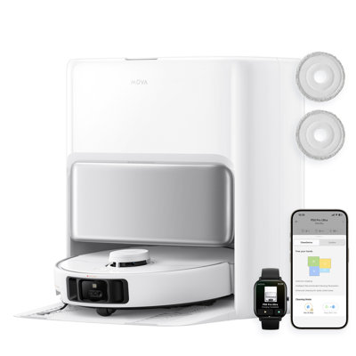 MOVA P50 Pro Ultra Robot Vacuum and Mop, Auto Removable Mop,19000 Pa Suction, 75℃ Hot Water Self-Washing,Auto Empty&Refill