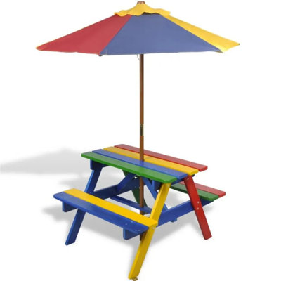 Kids Solid Wood Rectangular Outdoor Table Or Chair and Chair Set