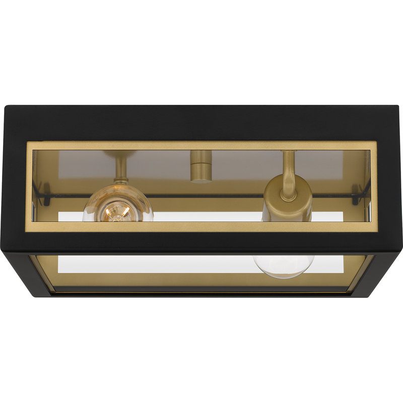 Bourbon 2-Light Matte Black Outdoor Flush Mount