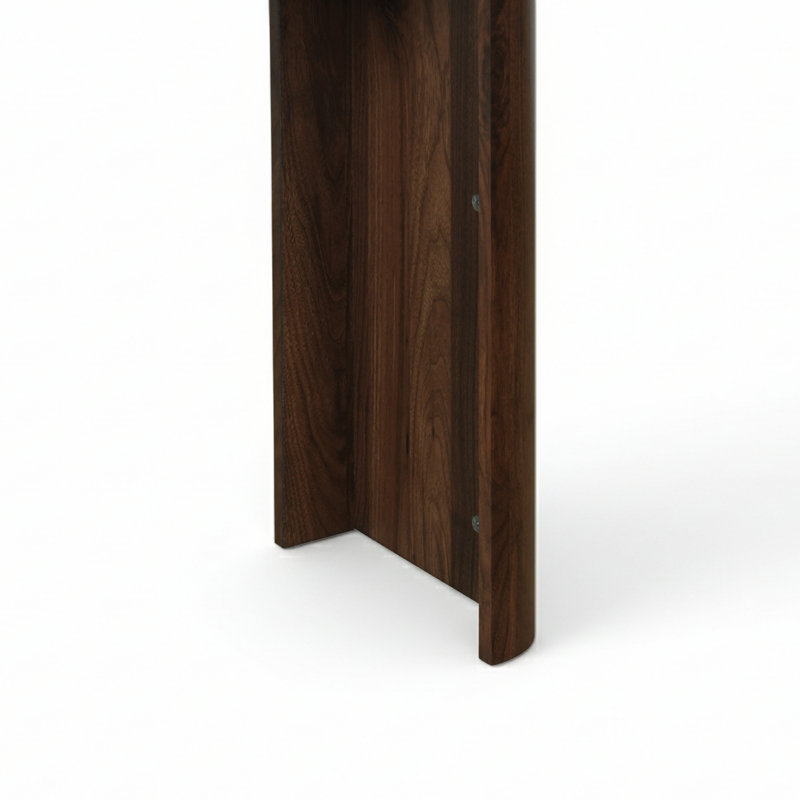 Console cannelée de style moderne Mid-Century de 39,4 po Abdel, Noyer, H 29,5 po x l 39,4 po x P 11,8 po