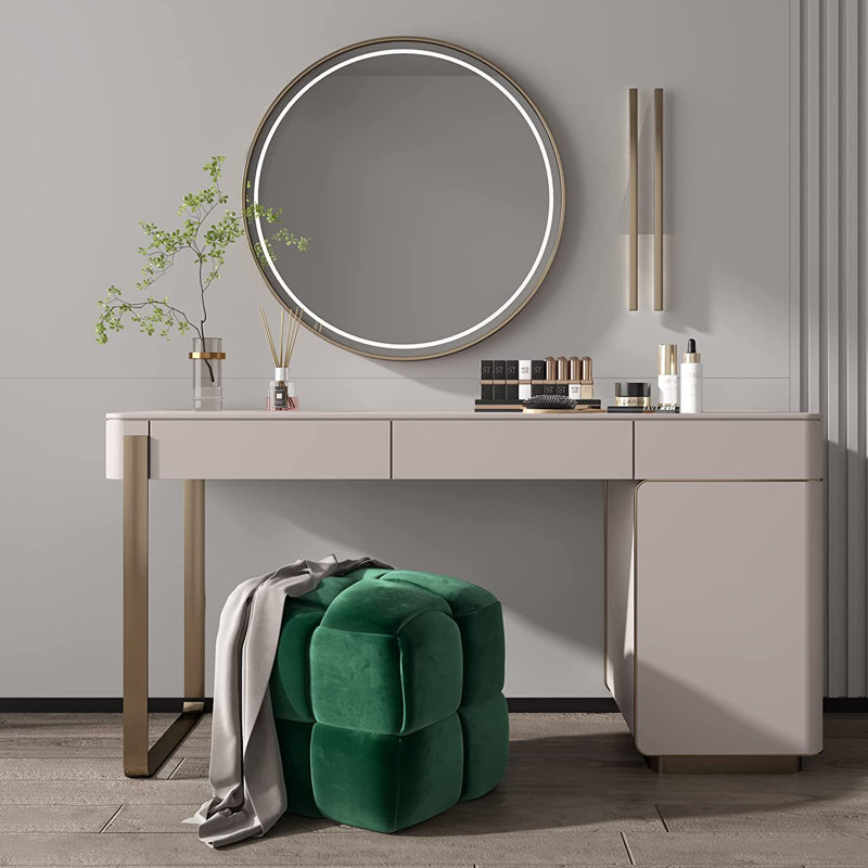 Soperton 43cm Wide Velvet Square Cube Ottoman, Green