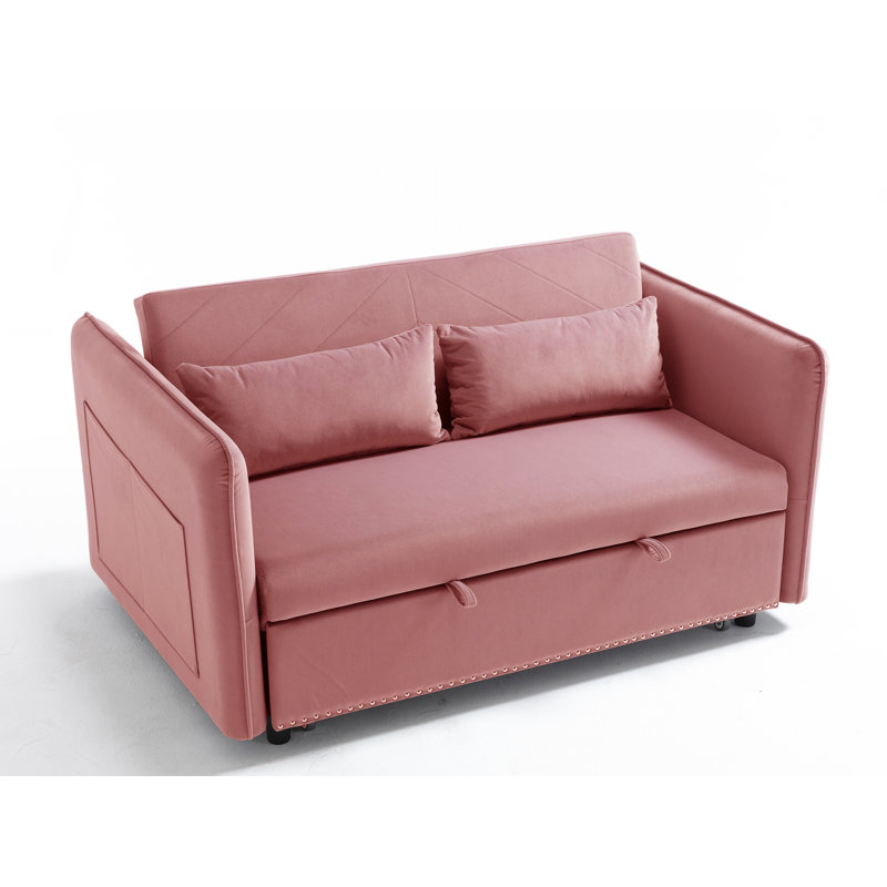 Canapé-lit convertible futon 3 en 1,, Rose