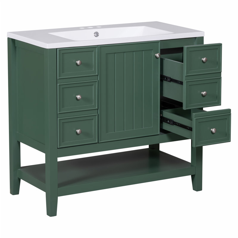 Meuble-lavabo 36 po avec lavabo, Vert