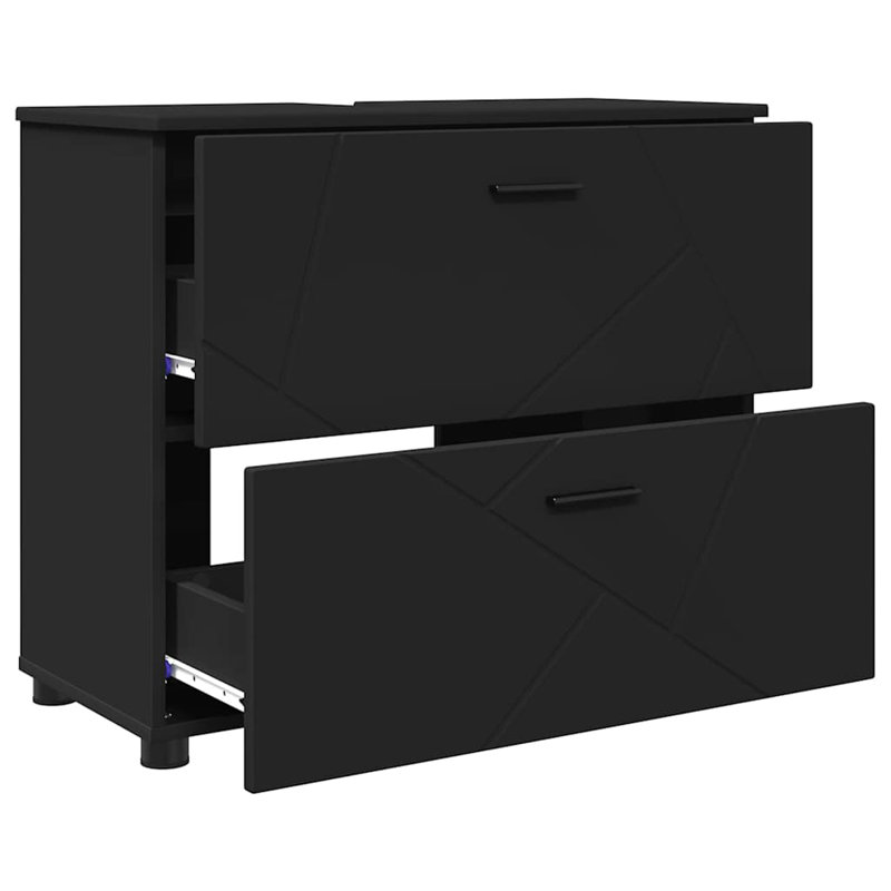 76.5cm Bathroom Vanity Base Only, Black