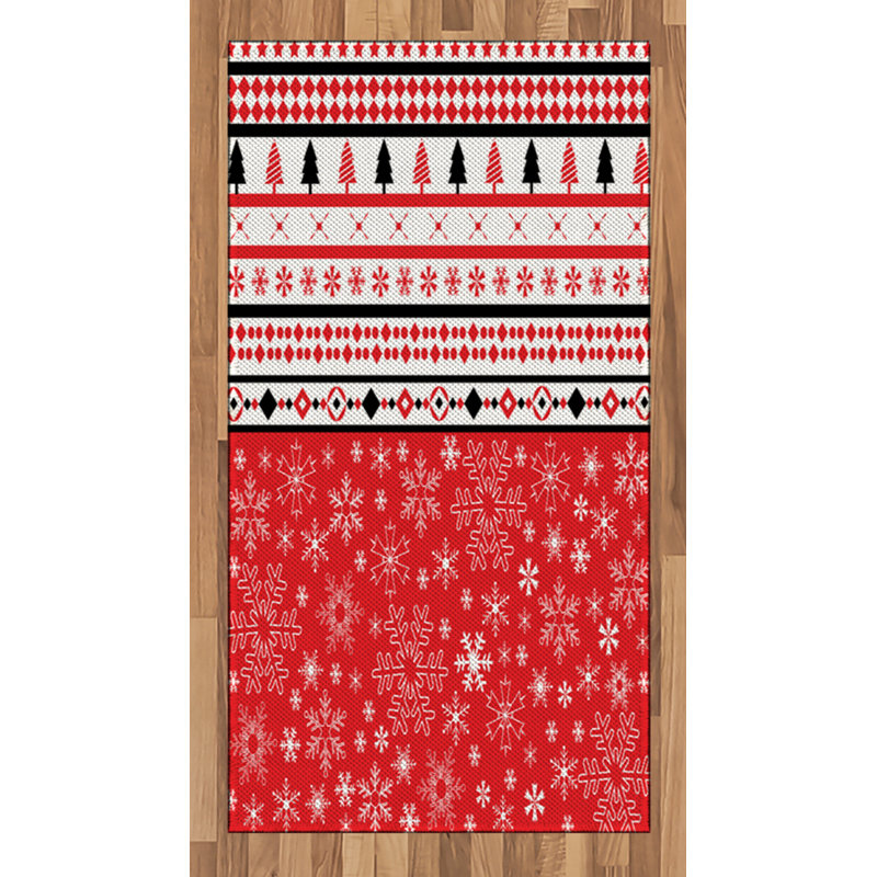 Christmas High Density Long Fiber Poly Threads Decorative Area Rug Carpet, Rectangle 2'7" x 5'