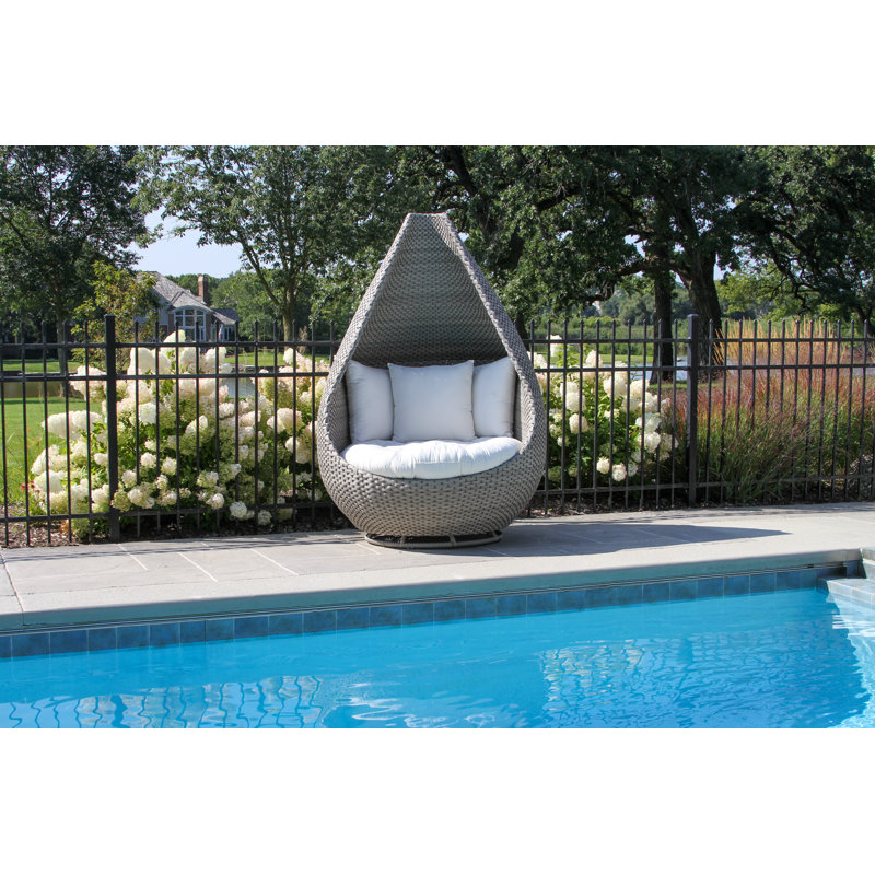 Grey Wicker Cuddle Chair