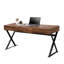 Bureau d'ordinateur avec trois tiroirs de rangement USB et prise de courant, pieds en X