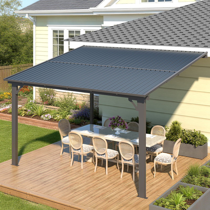 Pergola d'extérieur à hauteur réglable pour patio, H 118 po x l 144 po x P 118 po