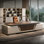 Bureau de direction en L 102,36 po luxueux et haut de gamme