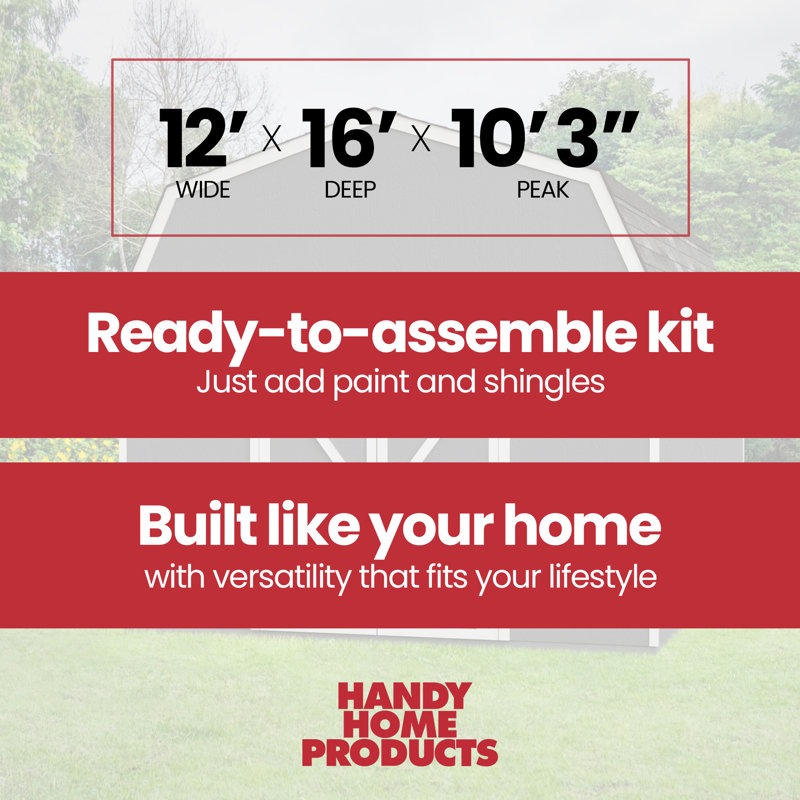 Hudson 12 ft. W x 16 ft. D Wood Storage Shed