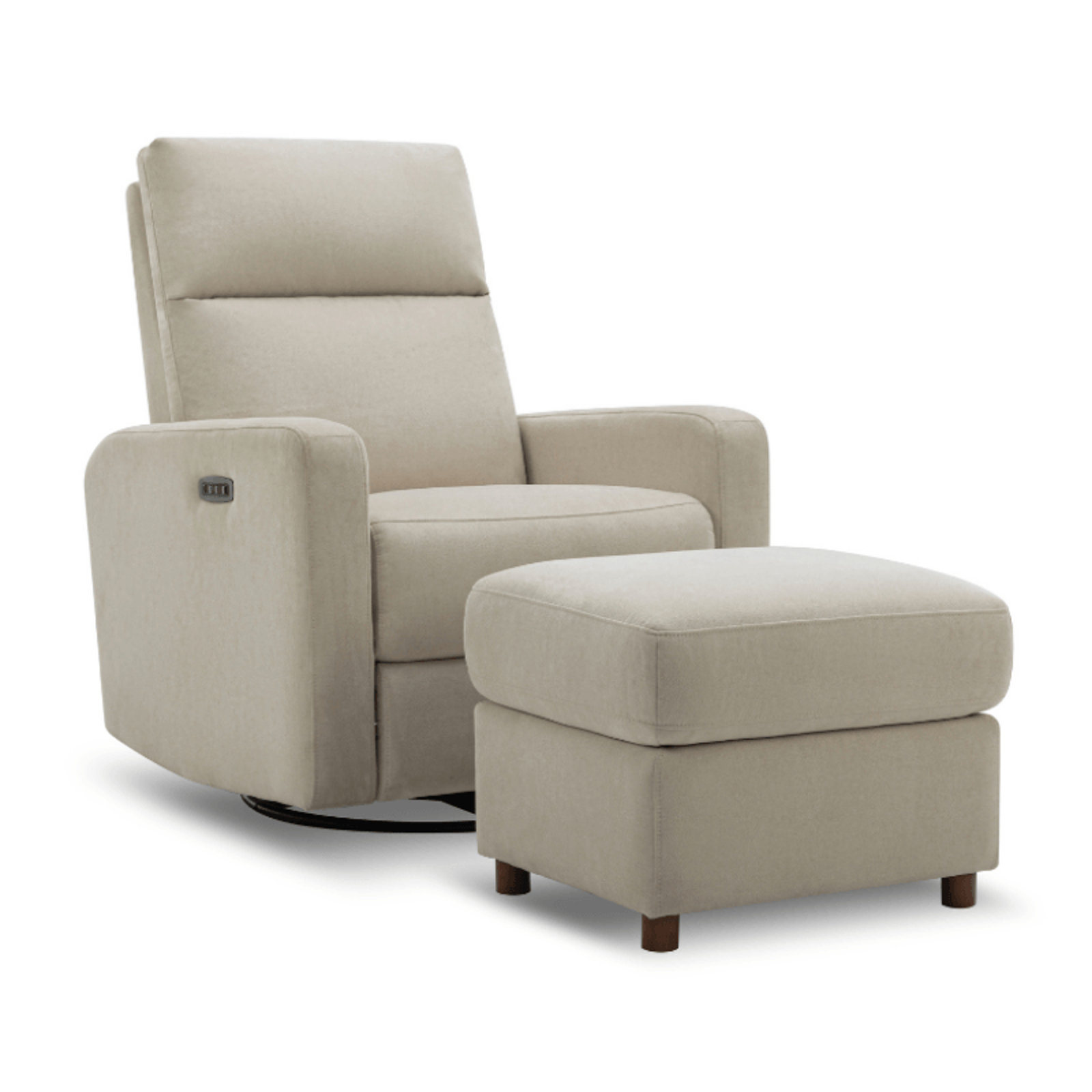 Nurture The Glider Plus 20" Ottoman, Ivory Cotton Blend