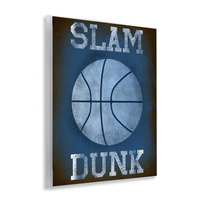 Plaque murale Slam Dunk, bleu marine, signée Marcus Prime