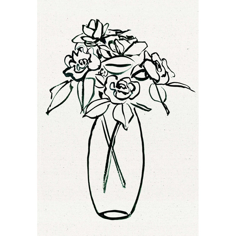 Roses dans un vase, H 30 po x l 20 po