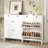 16 Pair Shoe Storage Cabinet With 2 Flip Drawers, Shoe Cabinet With 2 Storage Drawers For Narrow Entryway-186217308