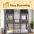 Full Over Full Woodbunk Bed With Roof, Window, Guardrail, Ladder-389823402