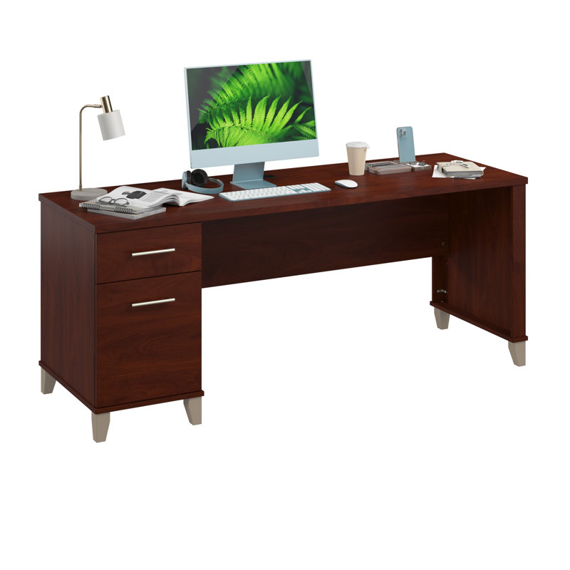 Bureau 72W avec tiroirs en cerisier Hansen, Cerisier hansen