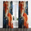Encre liquide bleue et orange VI - Peinture avec œillets - Rideau abstrait occultant - 1 panneau-1288877020-1289351224