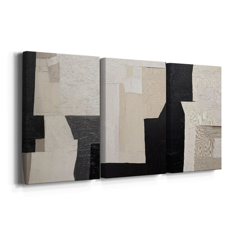 ABSTRACT Series DCLV  -Custom Wrapped Gallery Canvas - 3 Pieces, 60" H x 120" W