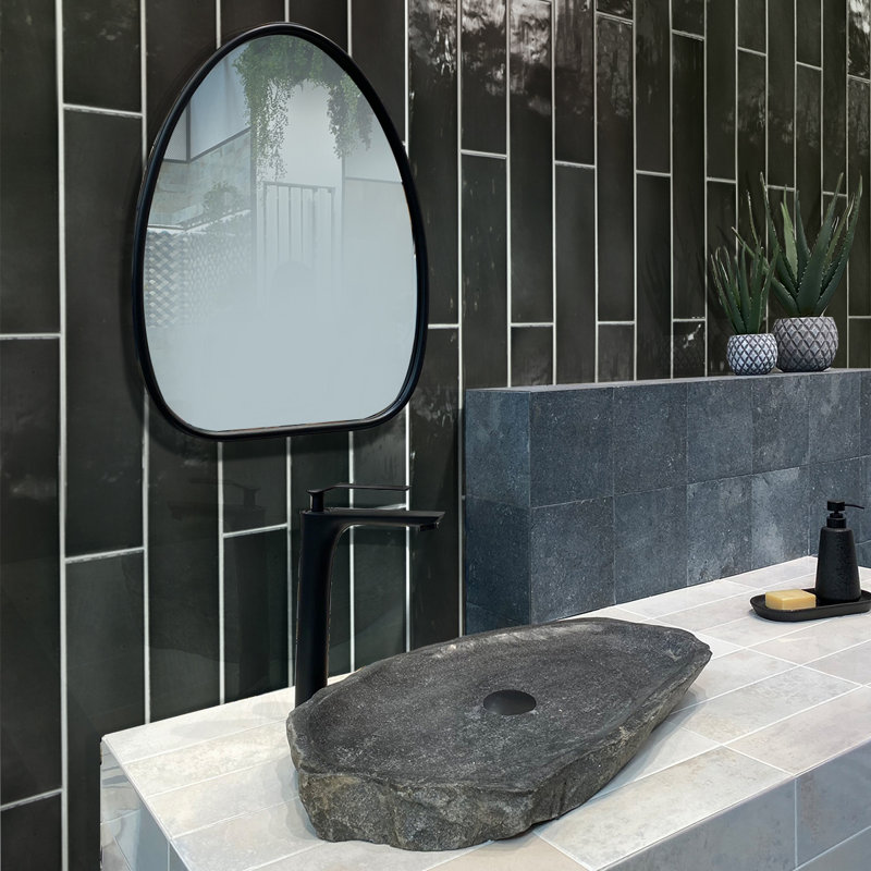 2.56'' W x 15.75'' L Ceramic Subway Singular Tile, Black