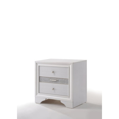 Chic White Nightstand With Textured Surface - Ample Storage, Stylish Deep Storage Space Accommodate More Belongings