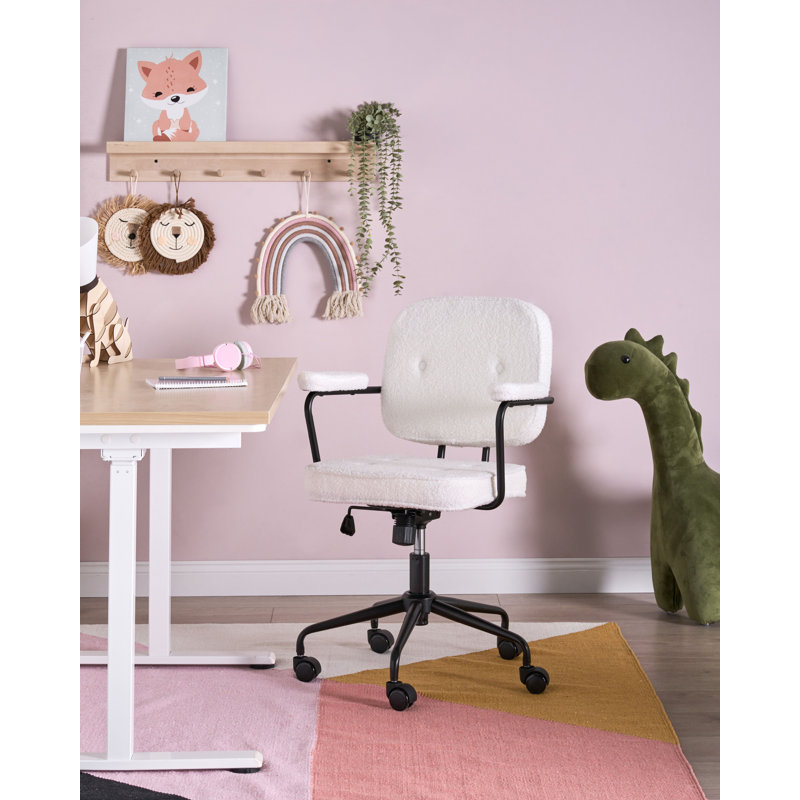 Office Chair, Boucle, White