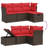 Ebern Designs 4 Piece Patio Sofa Set With Cushions Black Poly Rattan-2019239281-2019239277