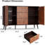Buffet 3 tiroirs en bois avec texture de ronce