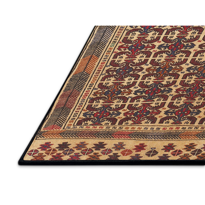 Tapis beige Southwestern, Rectangle 7 pi x 10 pi