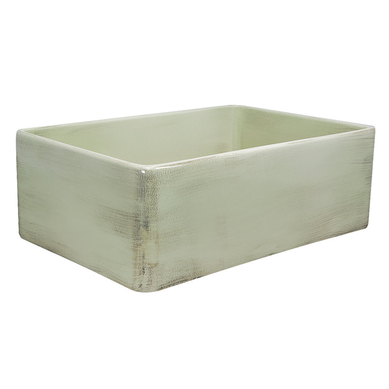 Vineyard 29.75'' L Single Bowl Fireclay Kitchen Sink, Shabby Green