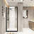 34X72 In Pivot Shower Door Featuring Matte Black Aluminum Frame, Proof Film And Comfortable Stainless Steel Handle Easy - Grip