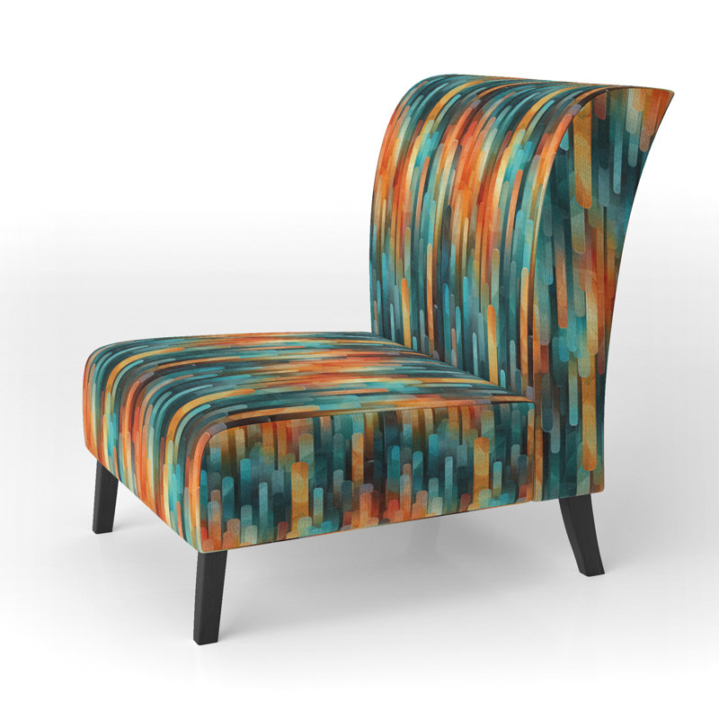 Popart Abstract Popsicle Parade - Upholstered Modern Slipper Chair, Striped Pattern Accent Chair