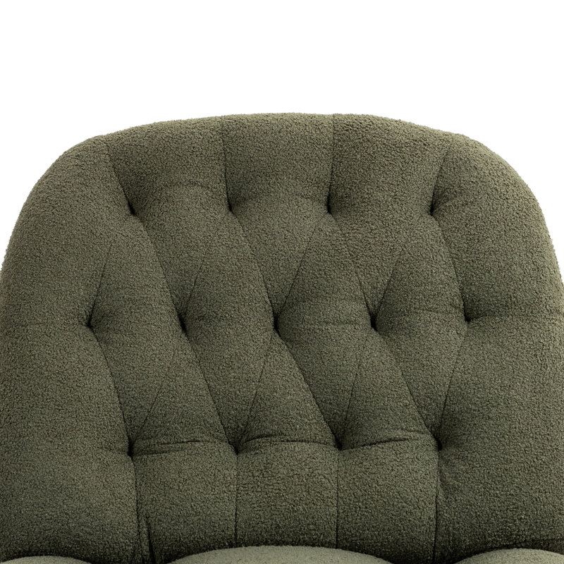Fauteuil inclinable moderne capitonné, Vert armée