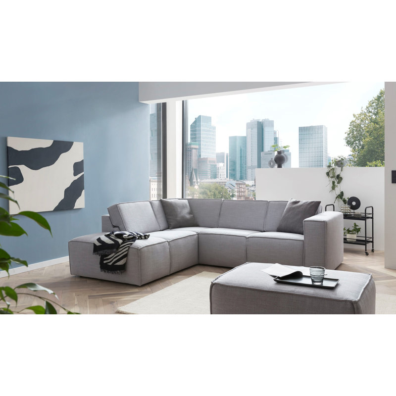 Corner Sofa, Light Grey, Left Hand Facing